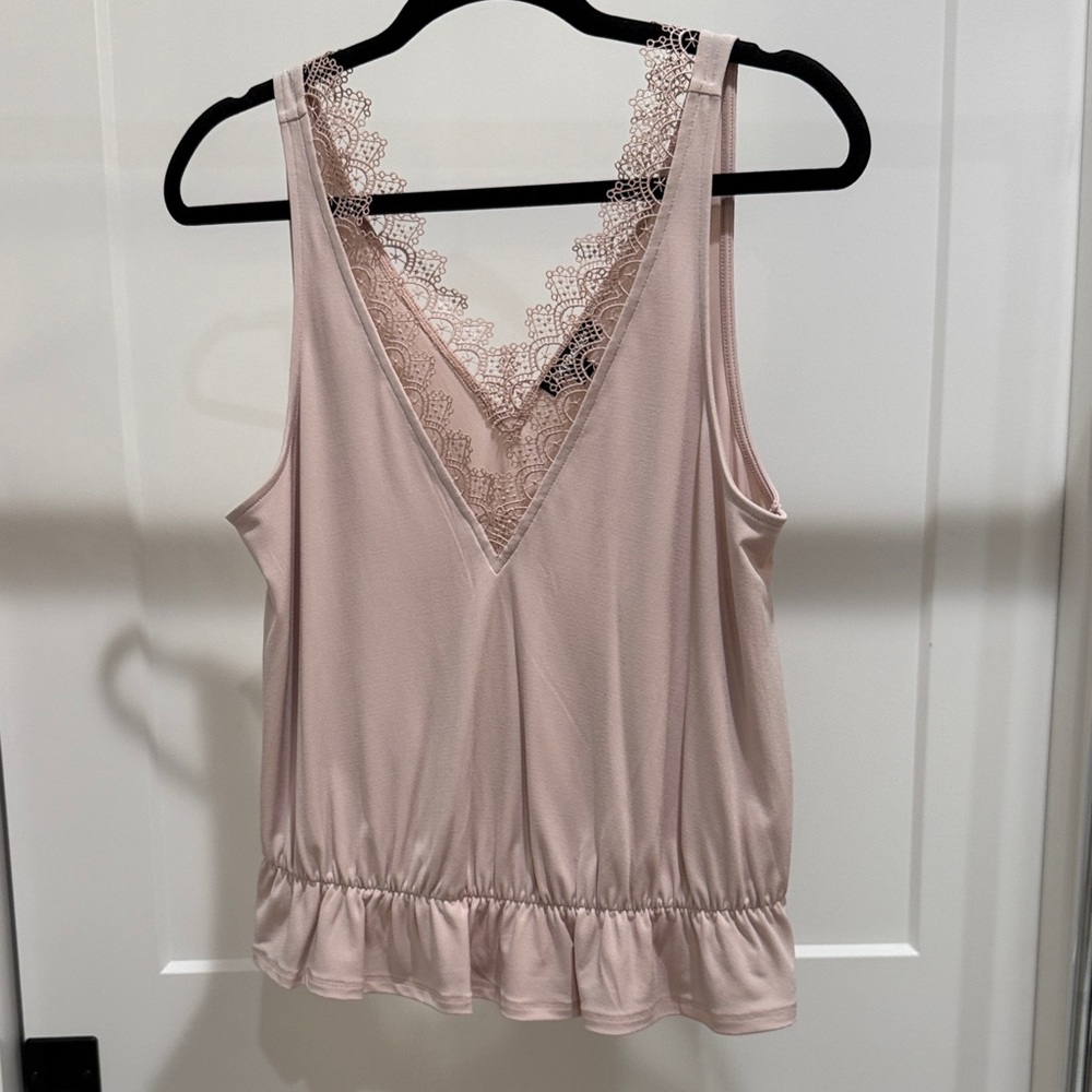 Express Blush Lace Detail Top